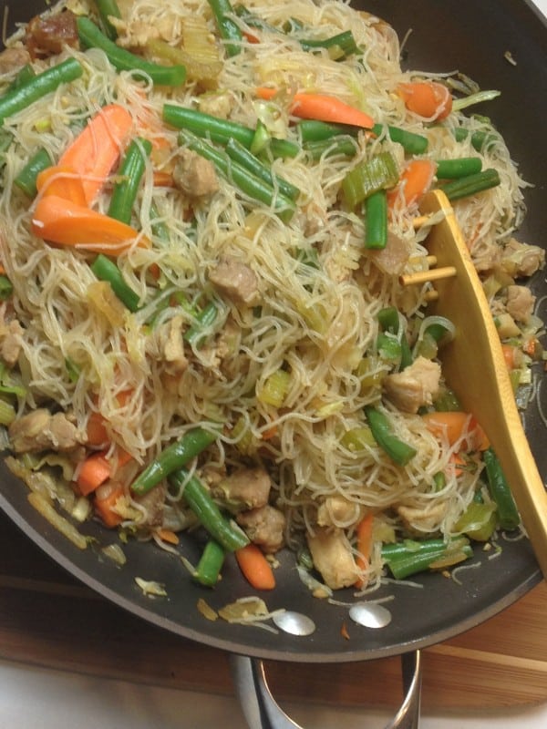 Pancit Bihon Guisado Filipino Rice Noodles With Vegetables Asian In America